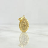 Virgen Milagrosa 0.8gr / 2.3cm / Troquelada Cargador Bordeado Oro Amarillo