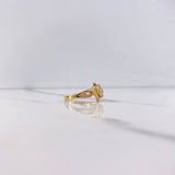 Anillo Solitario Lineas Cruzadas 4gr / T5 3/4 / Circones Blancos Oro Amarillo &