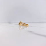 Anillo Solitario Lineas Cruzadas 4gr / T5 3/4 / Circones Blancos Oro Amarillo &