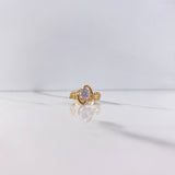 Anillo Solitario Lineas Cruzadas 4gr / T5 3/4 / Circones Blancos Oro Amarillo &