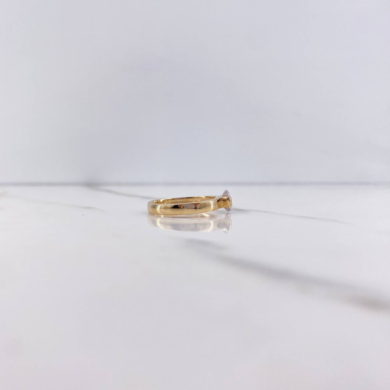 Anillo Solitario 2.75gr / T6 1/2 / Circon Blanco Oro Amarillo &