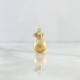 Dije Bolsa De Dinero 0.45gr / 1.8cm / Mate Cargador Bordeado Oro Amarillo 18K