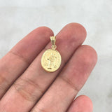 Dije Virgen Maria Auxiliadora 0.75gr / 2.1cm / Cargador Bordeado Oro Amarillo