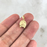 Dije Herradura Caballo 0.5gr / 1.7cm / Cargador Bordeado Oro Amarillo