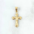 Dije Cruz Cristo Florenciada 0.8gr / 2.8cm / Cargador Liso Oro Amarillo