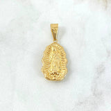 Dije Virgen Guadalupe Silueta 1.65gr / 3.7cm / Troquelada - Cargador Liso Oro Amarillo