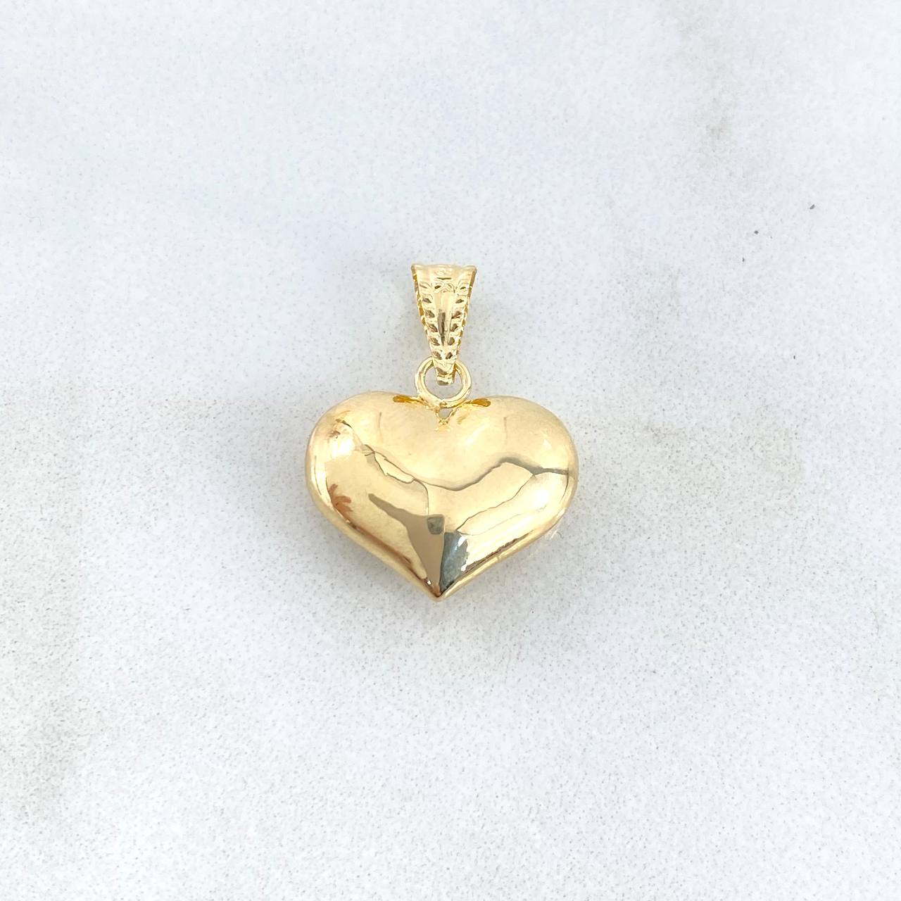 Dije Corazón 1.05gr / 2cm / Troquelado - Cargador Bordeado Oro Amarillo