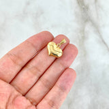 Dije Corazón 1.05gr / 2cm / Troquelado - Cargador Bordeado Oro Amarillo