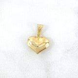 Dije Corazón 0.6gr / 1.7cm / Troquelado - Cargador Bordeado Oro Amarillo 18K