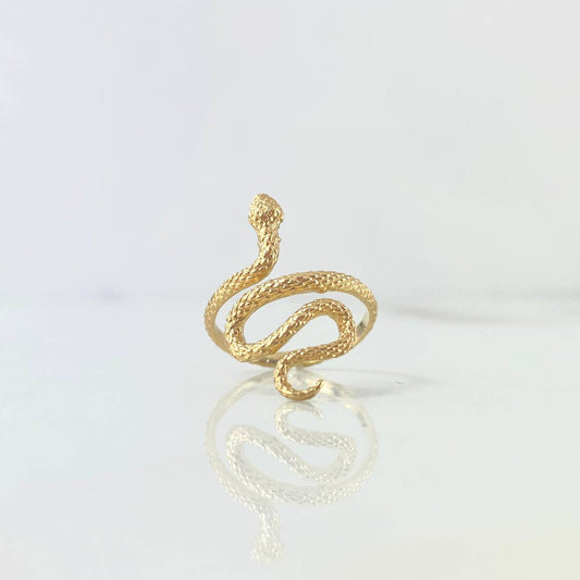 Anillo Serpiente 3.7gr / T7 3/4 / Texturizada Oro Amarillo ©