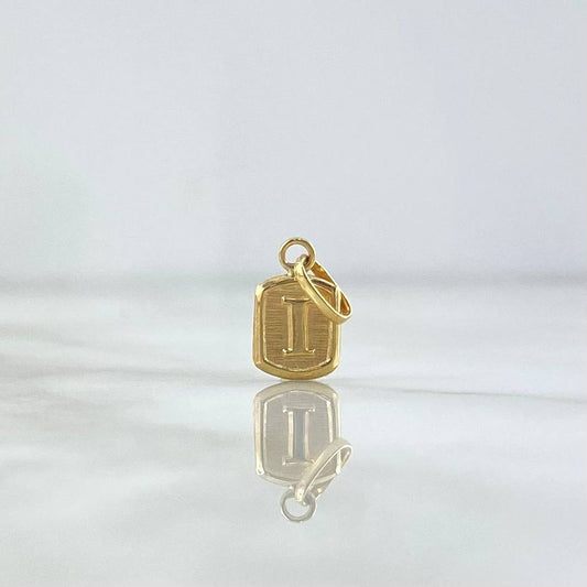 Dije Marco Letra I 0.4gr / 1.6cm / Troquelado Oro Amarillo 18K