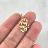 Dije Mano Hamsa Filigrana 1.15gr / 2.5cm / Lisa Oro Amarillo ©