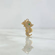 Dije Caballo de Mar 1.3gr / 2.2cm / Circones Blancos Verde Oro Amarillo 18K *