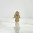 Dije Mano Hamsa Ojo Mistico 2.35gr / 2.6cm / Circones Blancos Y Azul Oro Amarillo