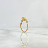 Anillo Solitario Halo Tupido 2.05gr / T7 / Circones Blancos Oro Amarillo *