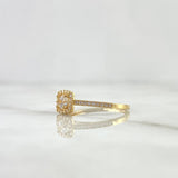 Anillo Solitario Halo Tupido 2.05gr / T7 / Circones Blancos Oro Amarillo *