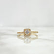 Anillo Solitario Halo Tupido 2.05gr / T7 / Circones Blancos Oro Amarillo *