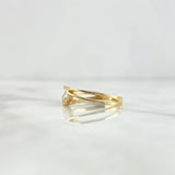 Anillo Solitario Abrazo Doble 2.3gr / T6 1/4 / Circon Blanco Oro Amarillo *