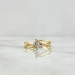 Anillo Solitario Abrazo Doble 2.3gr / T6 1/4 / Circon Blanco Oro Amarillo *