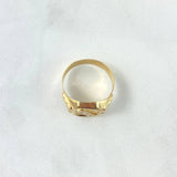 Anillo Trinity 3.6gr / T8 1/4 / Texturizado Circones Blancos Oro Amarillo