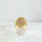 Anillo Trinity 3.6gr / T8 1/4 / Texturizado Circones Blancos Oro Amarillo