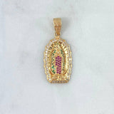 Dije Virgen Guadalupe 5.25gr / 3.5cm / Circones Blancos Fucsias Verdes Oro Amarillo *