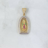 Dije Virgen Guadalupe 3.8gr / 3.4cm / Circones Blancos Fucsias Verdes Dos Oros Amarillo Blanco *