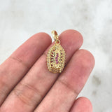 Dije Virgen Guadalupe 2.95gr / 2.5cm / Circones Blancos Fucsias Verdes Oro Amarillo *