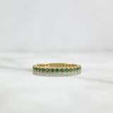 Anillo Churumbela 1.85gr / T6 1/2 / Circones Verdes Oro Amarillo