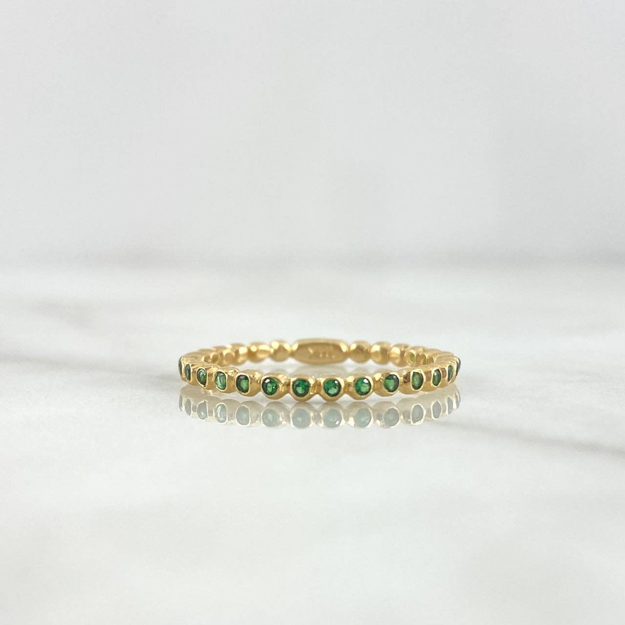 Anillo Burbujas 1.45gr / T6 1/4 / Circones Verdes Oro Amarillo