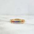 Anillo Medio Carril Trenzado 1.7gr / T6 / Circones Multicolores Oro Amarillo