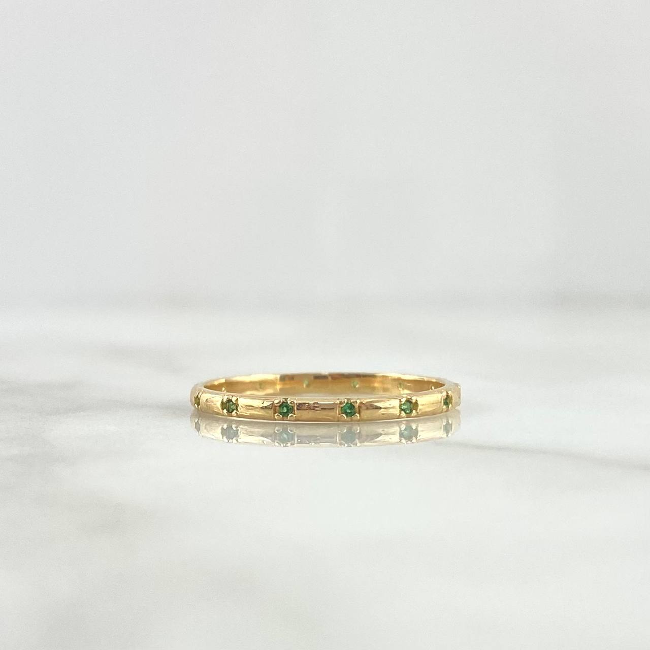 Anillo Morse 1.5gr / T7 1/2 / Circones Verdes Oro Amarillo