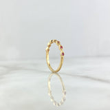 Anillo Ojos Infinitos 1.45gr / T6 / Circones Fucsias Oro Amarillo