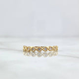 Anillo Olas Entrelazadas 1.45gr / T7 1/4 / Circones Blancos Oro Amarillo