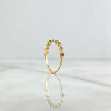 Anillo Olas Entrelazadas 1.5gr / T7 / Circones Multicolores Oro Amarillo