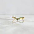 Anillo Tiara en V 1.45gr / T6 / Circones Blancos Verdes Oro Amarillo