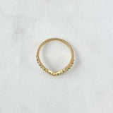 Anillo Tiara en V 1.45gr / T6 / Circones Blancos Verdes Oro Amarillo