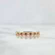 Anillo Olas Entrelazadas 1.5gr / T6 1/2 / Circones Fucsias Oro Amarillo