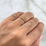 Anillo Olas Entrelazadas 1.35gr / T6 / Circones Verdes Oro Amarillo