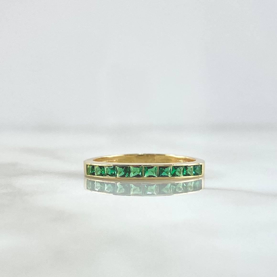 Anillo Medio Carril Grueso 1.55gr / T6 1/4 / Circones Verdes Oro Amarillo