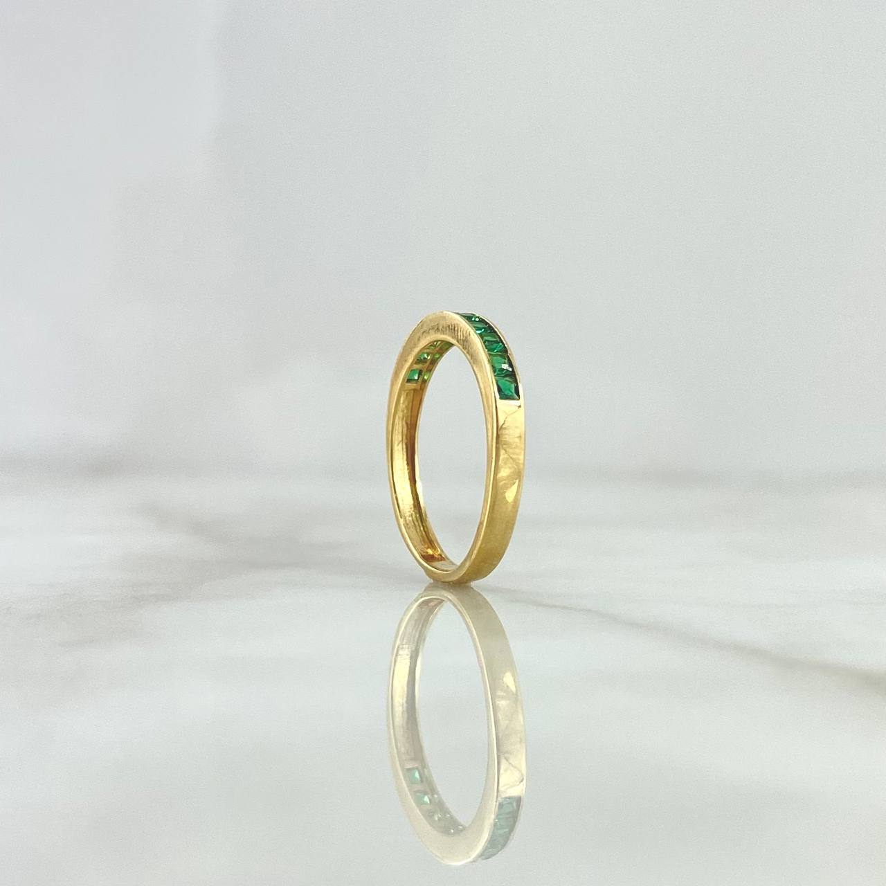 Anillo Medio Carril Grueso 1.55gr / T6 1/4 / Circones Verdes Oro Amarillo