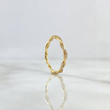 Anillo Trenzado 1.6gr / T6 3/4 / Circones Blancos Oro Amarillo