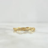 Anillo Trenzado 1.6gr / T6 3/4 / Circones Blancos Oro Amarillo