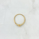 Anillo Solitario Estela 1.15gr / T6 1/4 / Circones Blancos Oro Amarillo