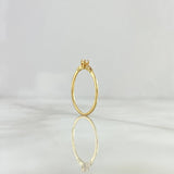 Anillo Solitario Estela 1.15gr / T6 1/4 / Circones Blancos Oro Amarillo