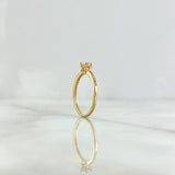 Anillo Solitario Churumbela Flor 1.55gr / T5 1/4 / Circones Blancos Oro Amarillo