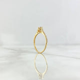 Anillo Solitario Base Corazón 1.65gr / T5 3/4 / Circones Blancos Oro Amarillo