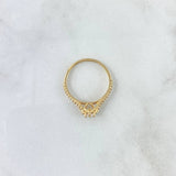 Anillo Solitario Base Corazón 1.65gr / T5 3/4 / Circones Blancos Oro Amarillo