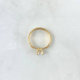 Anillo Solitario Abultado Rayado 1.4gr / T5 1/4 / Circon Blanco Oro Amarillo