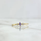 Anillo Solitario Marquesa 1gr / T7 1/2 / Circones Blancos Lila Oro Amarillo